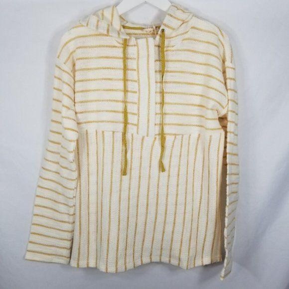 Hem & Thread Yellow Striped Snap Up Hoodie - Picture 2 of 8